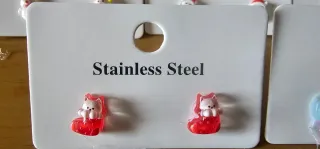 Pendientes Navideños de acero inoxidable