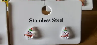 Pendientes Navideños de acero inoxidable