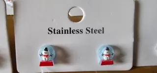 Pendientes Navideños de acero inoxidable