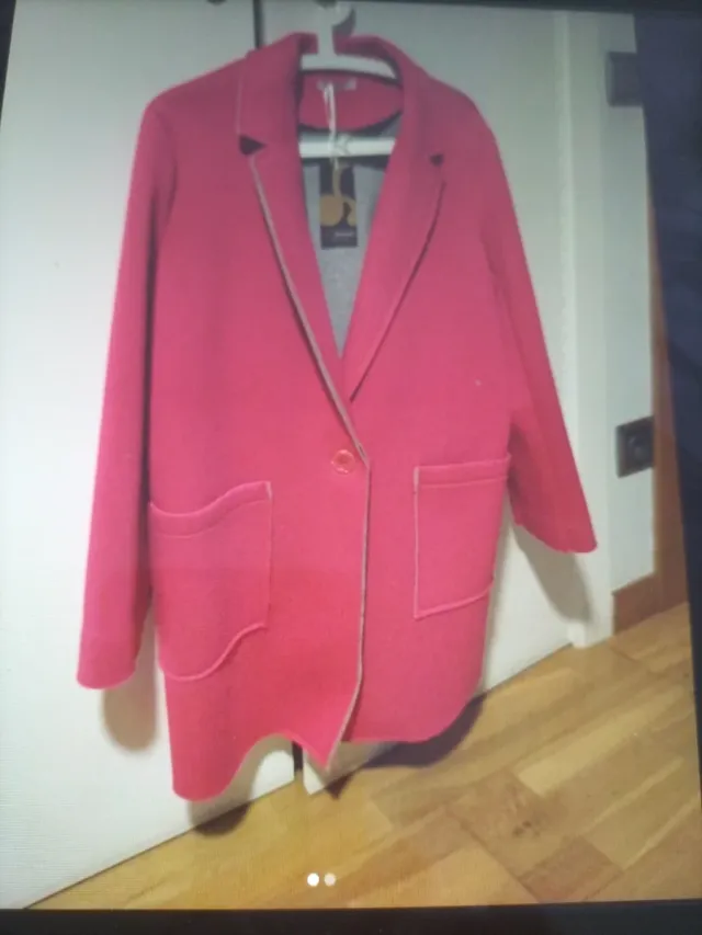 Chaqueta punto fucsia y grisT.U. (M-L)