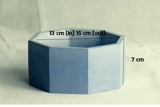 Pezzo esagonale in cemento rustico blu