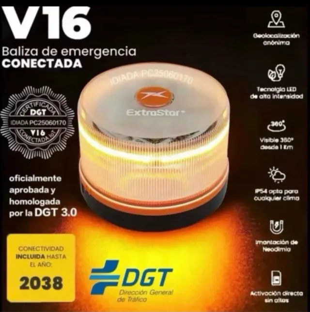 Segnalazione di emergenza V16 connessa DGT 3.0