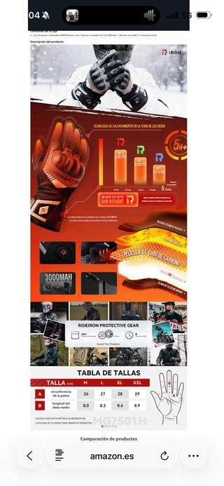 NUEVO! (150€) Guantes calefactables Invierno L