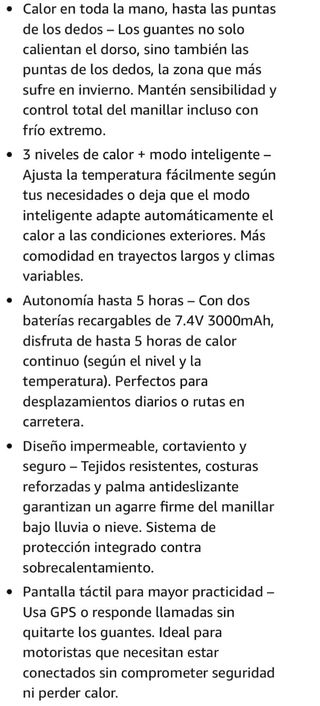 NUEVO! (150€) Guantes calefactables Invierno L