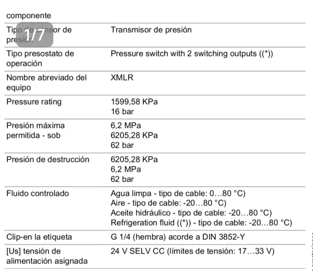 Sensor de Presión Telemecanique XMLR