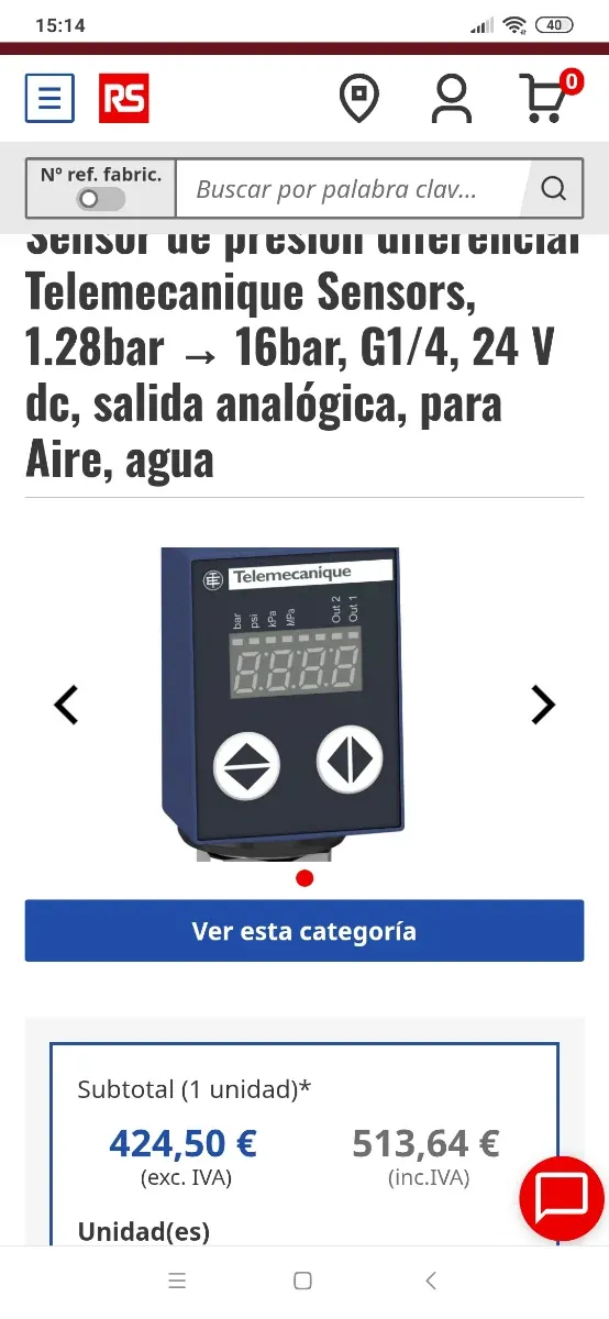 Sensor de Presión Telemecanique XMLR