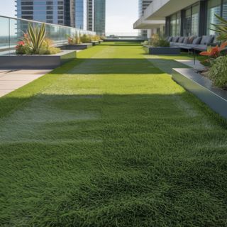 Césped artificial reutilizado