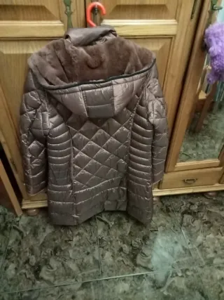 Plumífero marrón chocolate mujer talla