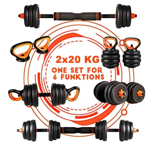 Set Mancuernas Ajustables + Barra + Kettlebell