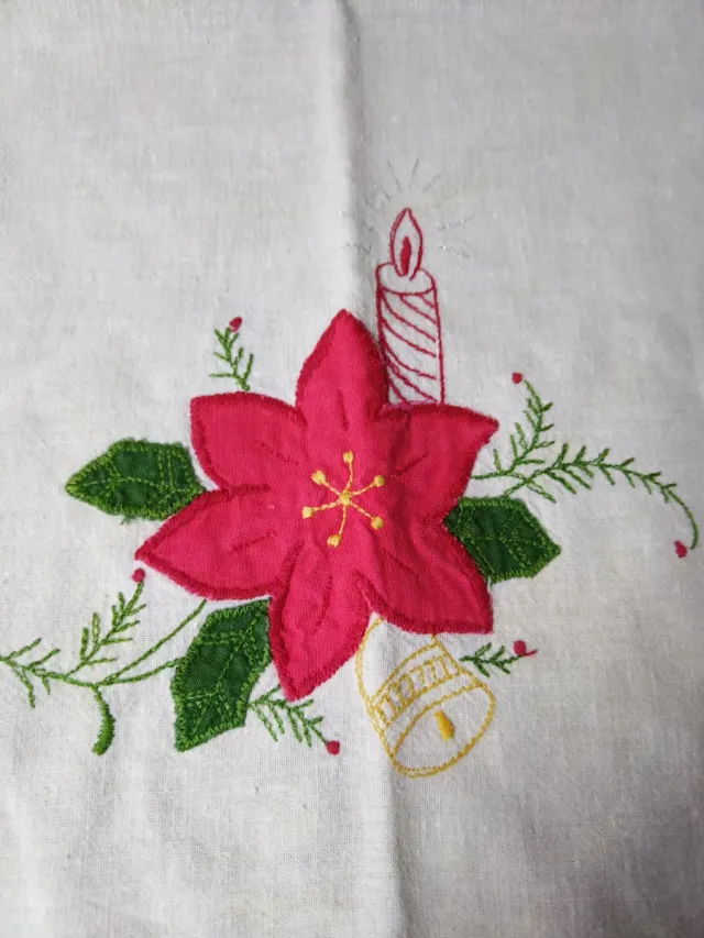 Set asciugamano e sottobicchiere Natale Poinsettia