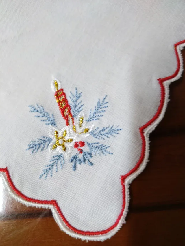 Set asciugamano e sottobicchiere Natale Poinsettia