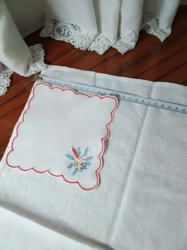 Set asciugamano e sottobicchiere Natale Poinsettia