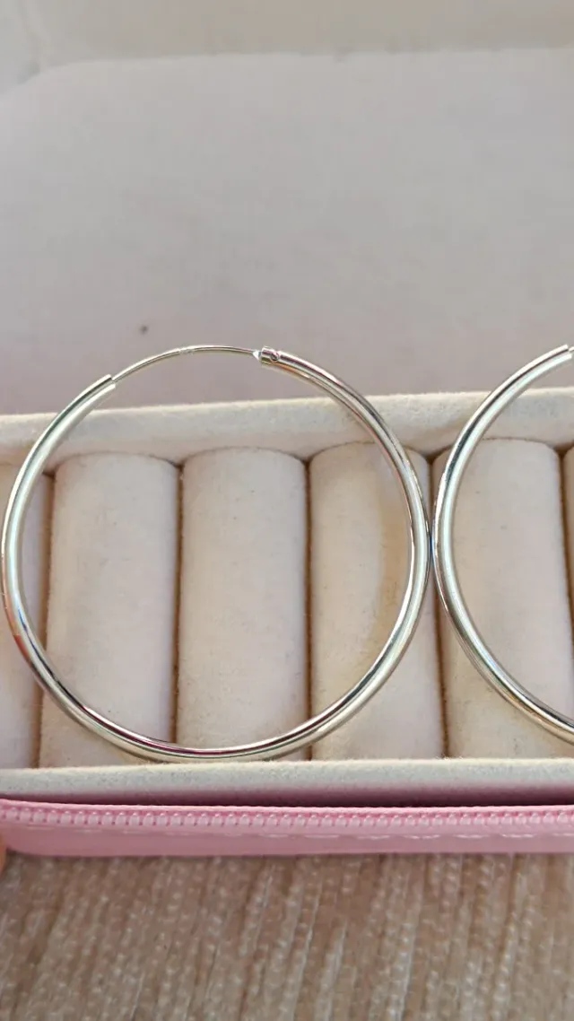 Pendientes Aro Plata 4 cm