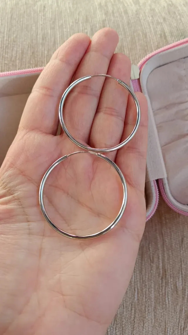 Pendientes Aro Plata 4 cm