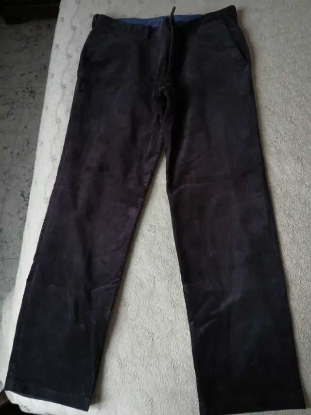 Pantaloni velluto blu Tg. 52