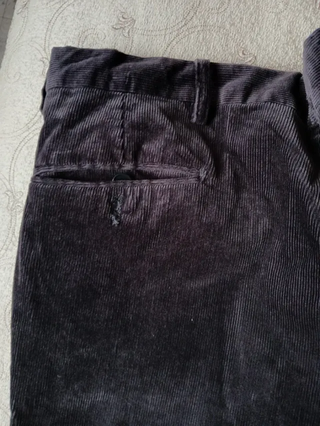 Pantaloni velluto blu Tg. 52