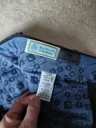 Pantaloni velluto blu Tg. 52