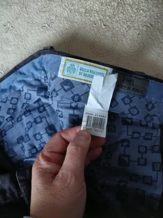 Pantaloni velluto blu Tg. 52