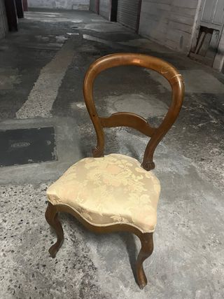 Sillas inglesas madera y tela beige