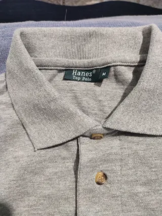 Polo Hanes Grigio Maniche Lunghe