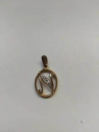 Colgante Inicial N Baño Oro