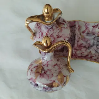 Juego Aceitera Vinagera de porcelana años 60