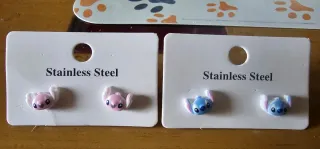 Pendientes Stitch y Ángela acero inoxidable