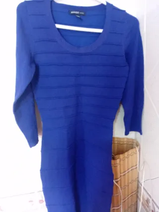 Vestido Mango Talla S Azul