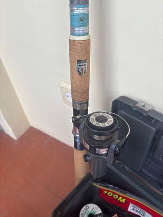 Caña de pescar y maleta