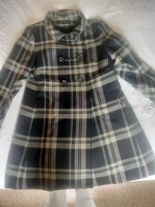 Abrigo Zara cuadros 100% lana hecho en españa