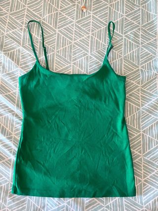 Camiseta tirantes Zara verde