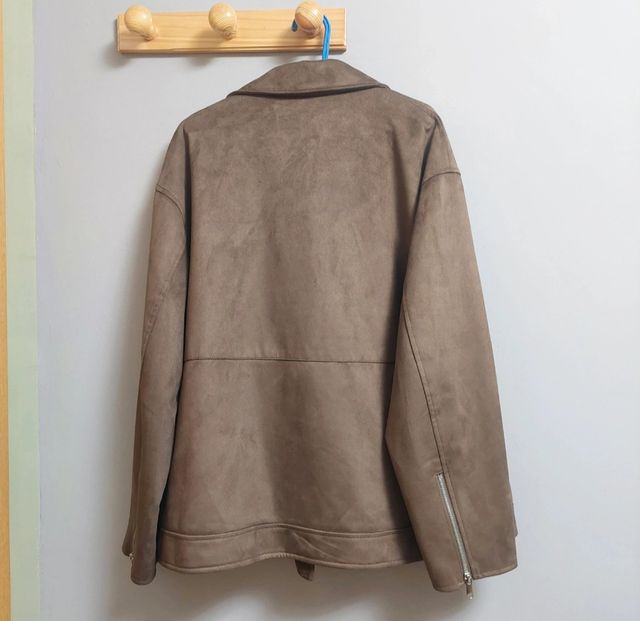 Cazadora Biker Ante Marrón Zara XL