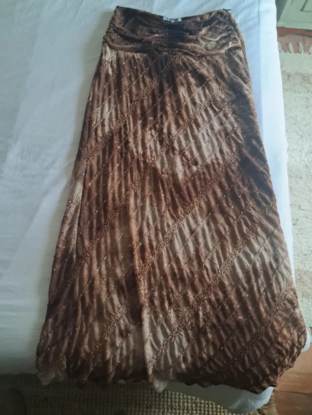 Vestido,Falda Torero T38 Marrón con Lentejuelas