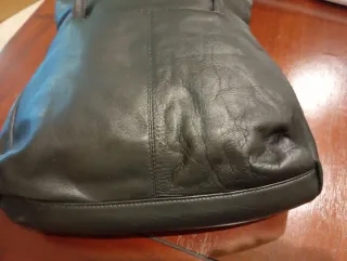 Bolso de piel auténtica negro