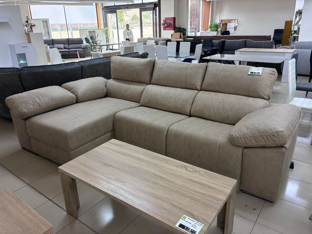 Sofá Chaiselongue Relax Eléctrico Beige