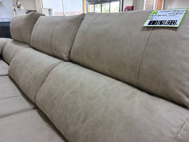 Sofá Chaiselongue Relax Eléctrico Beige
