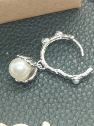 Pendientes de  Plata Aro  con Perla