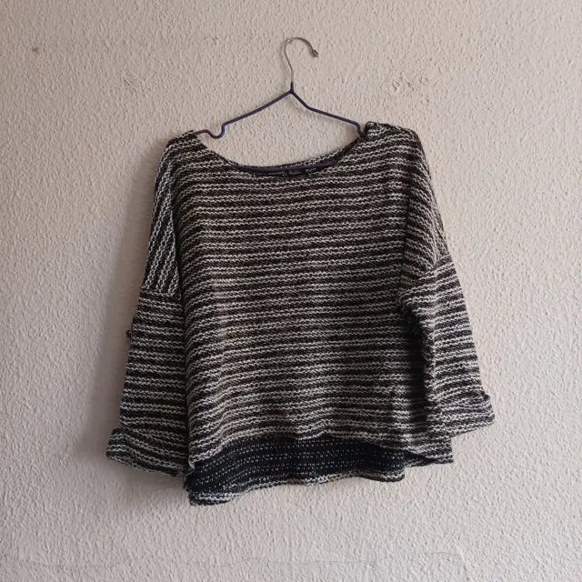 Jersey lana rayas blanco y negro talla única