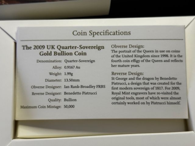 Moneda de oro The Royal Mint