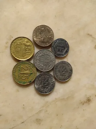 Lotto di 7 monete francesi