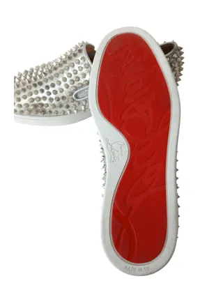 Mocasines Christian Louboutin Plateados Tachuelas