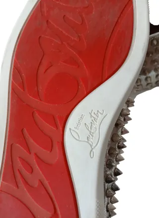 Mocasines Christian Louboutin Plateados Tachuelas