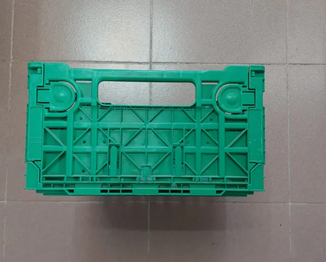 Caja Cesta plegable de plástico verde 40x30