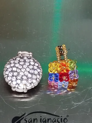 2 Anillos Estilo Vintage Multicolor y Plateado