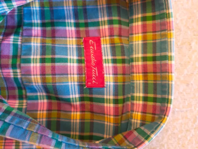 Camisa Emidio Tucci cuadros manga corta talla 8