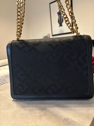 Borsa Liu Jo tracolla nera con logo oro