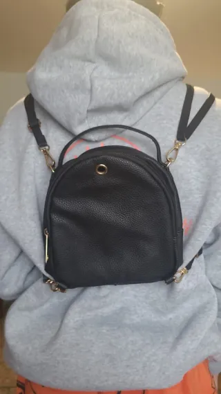 Bolso/Mochila Negra Piel Sintética