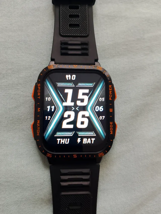 Smartwatch Deportivo Negro Naranja