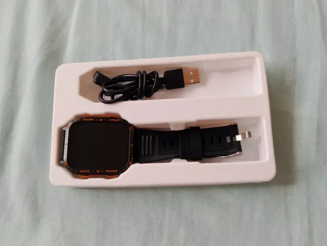 Smartwatch Deportivo Negro Naranja