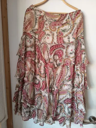 Falda larga Cortefiel volantes talla 40